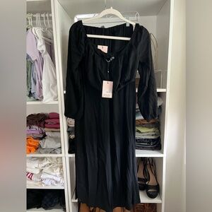 NWT Black Bardot Top and Wide Leg Trousers Beach Cover Up Set